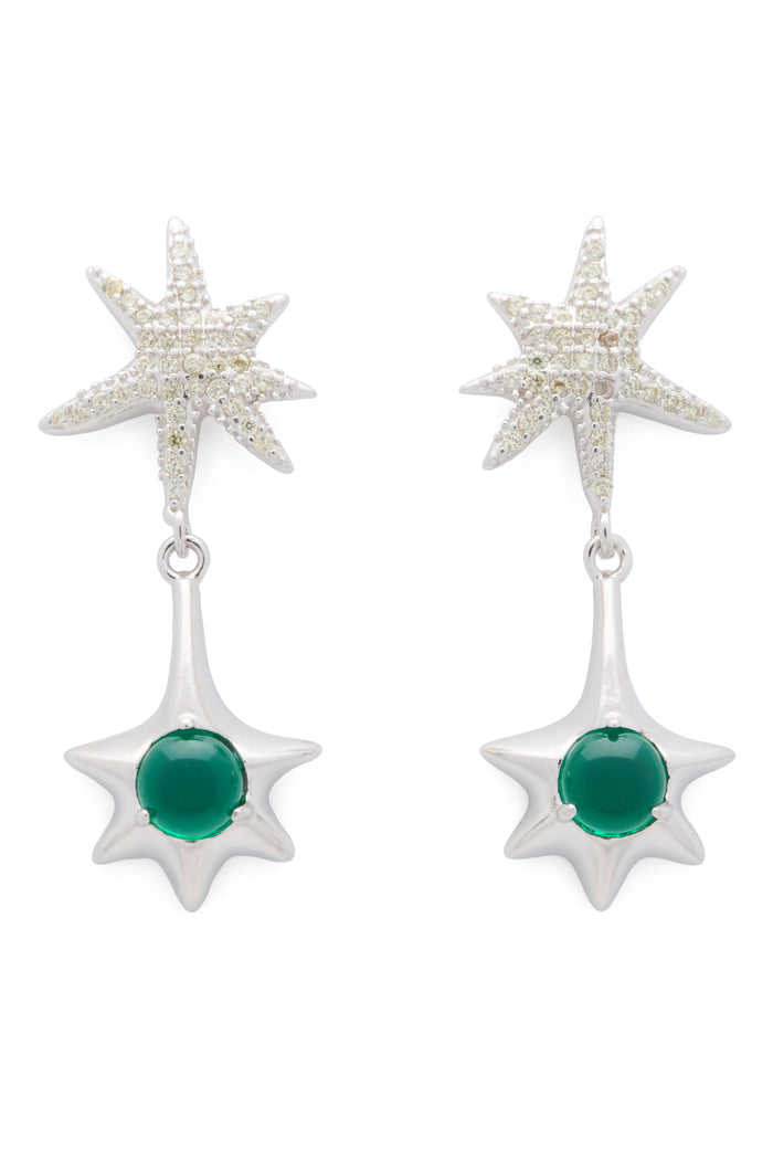 collina strada OLIVINE STAR DROP EARRING