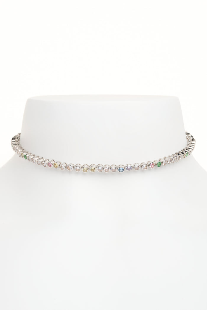 collina strada PASTEL RAINBOW TENNIS NECKLACE