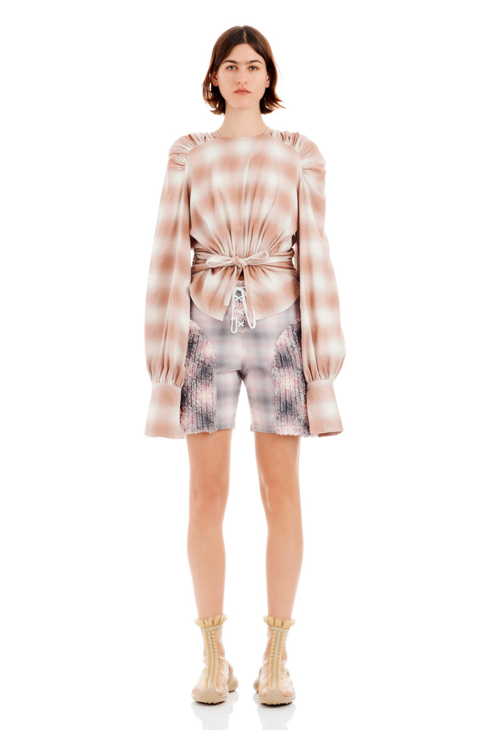 Collina Strada PEACH PLAID IRIS TOP