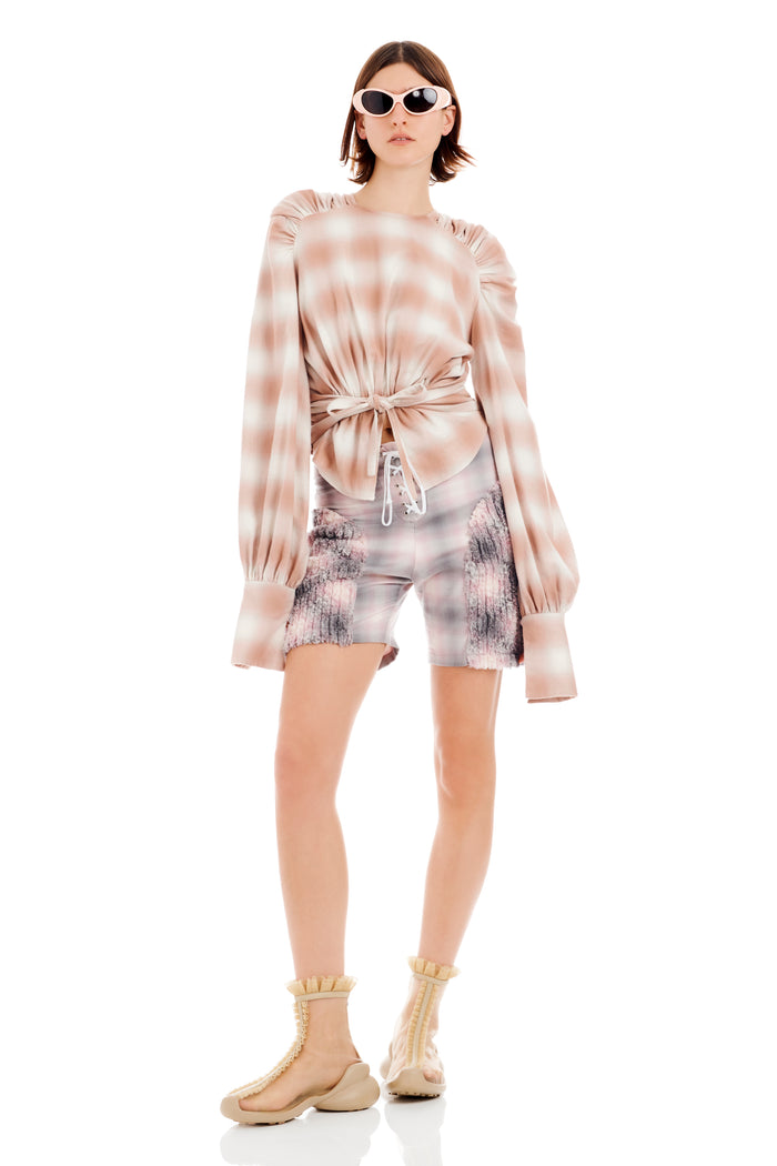 collina strada PEACH PLAID IRIS TOP
