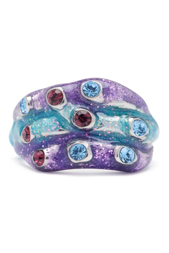 collina strada PERIWINKLE GLITTER STACKED RING