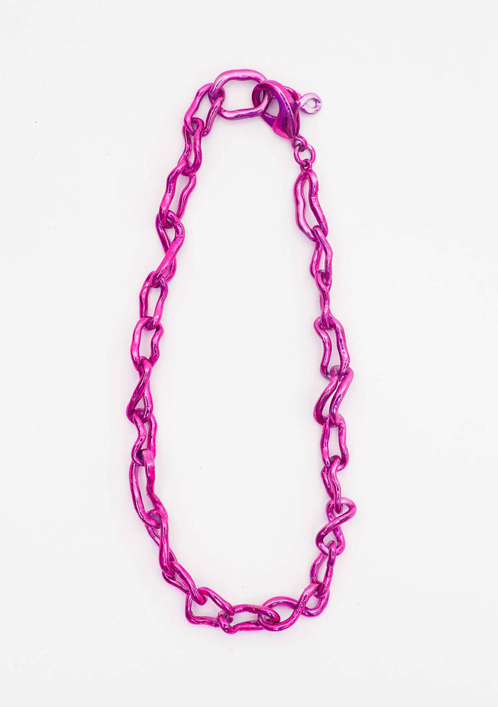 collina strada PINK CRUSHED CHAIN NECKLACE