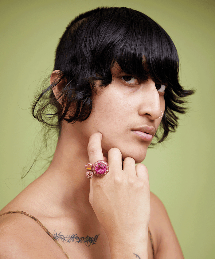 Collina Strada PINK GLITTER CANDY GEM RING