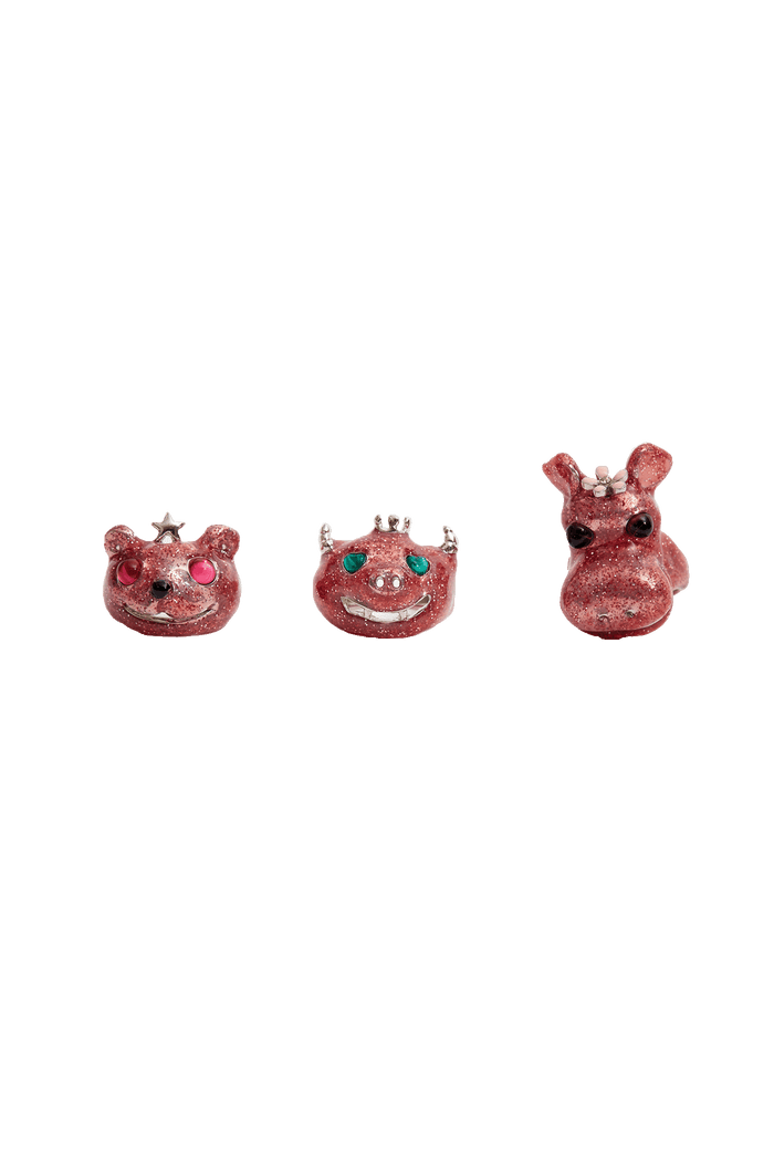 Collina Strada PINK GLITTER MUNSTER RING 8