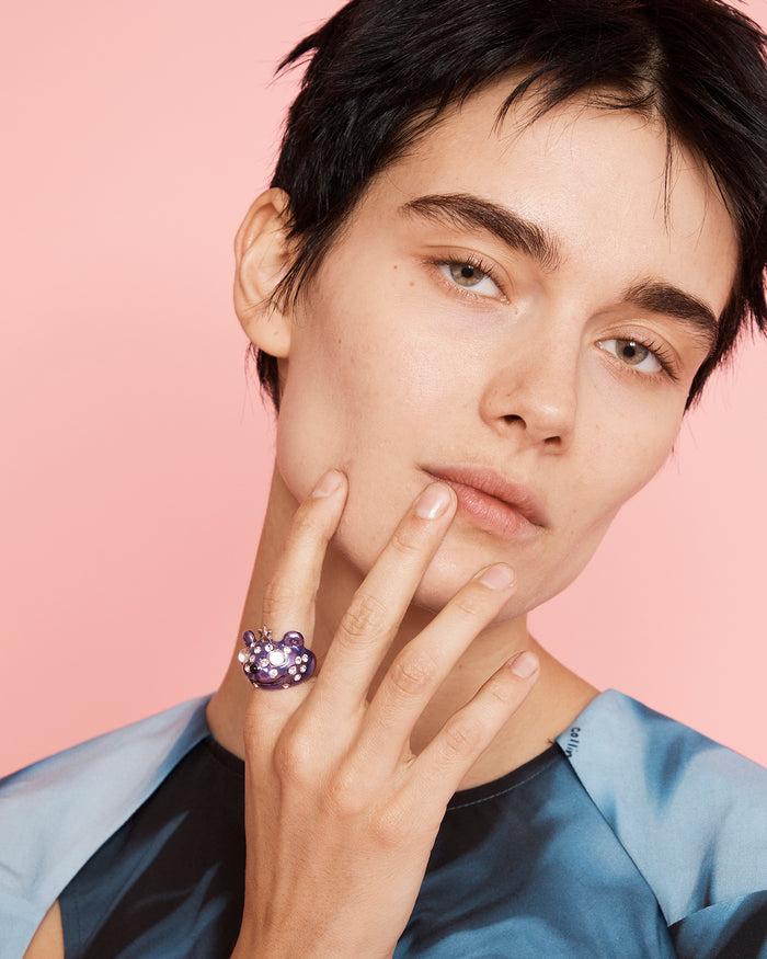 Collina Strada PURPLE FRECKLES PRINCESS BEAR RING