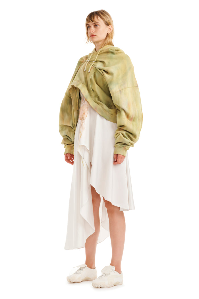 Collina Strada SEA MOSS DRAPED HOODIE SMALL