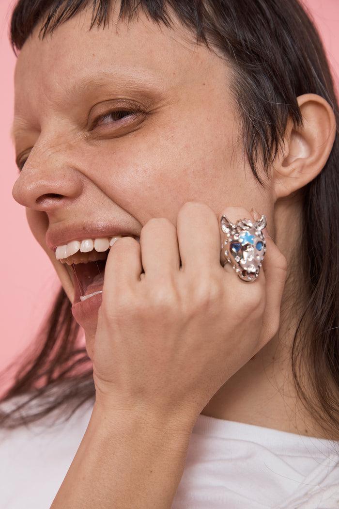 Collina Strada SILVER SKY FRECKLES BABY PONY RING