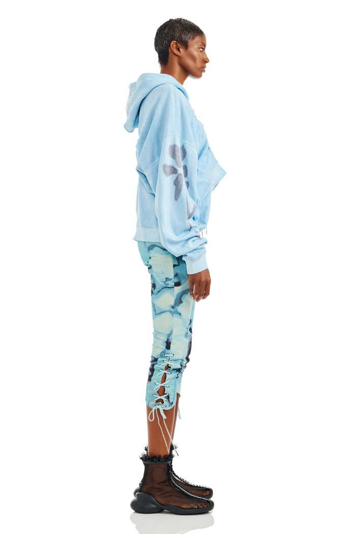 Collina Strada SKY FLOWERS DRAPED HOODIE
