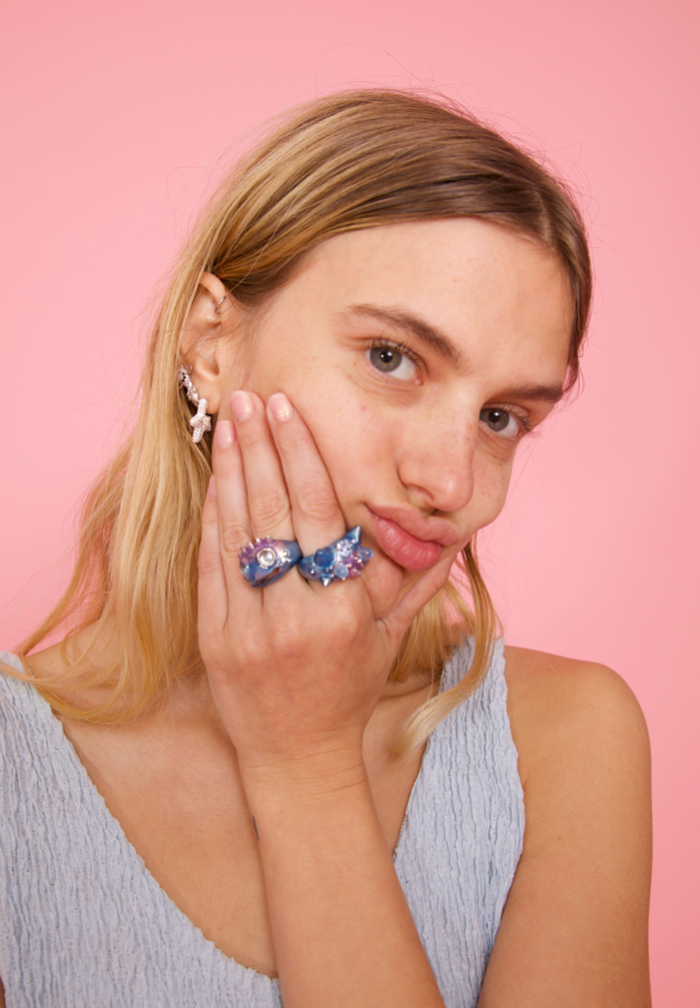 Collina Strada SOFT BLUE ALIEN RING