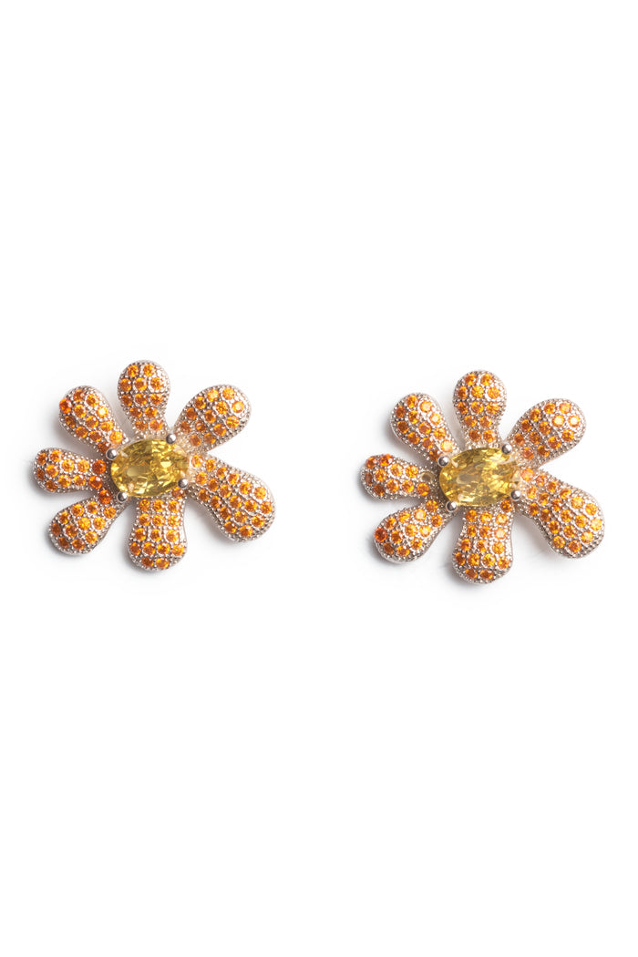 collina strada TOPAZ PAVE SQUASHED BLOSSOM EARRING