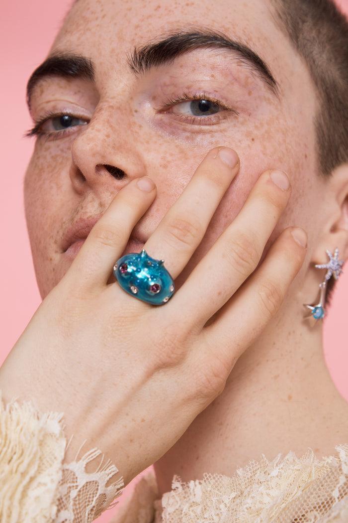 Collina Strada TURQUOISE RHINO BABY RING