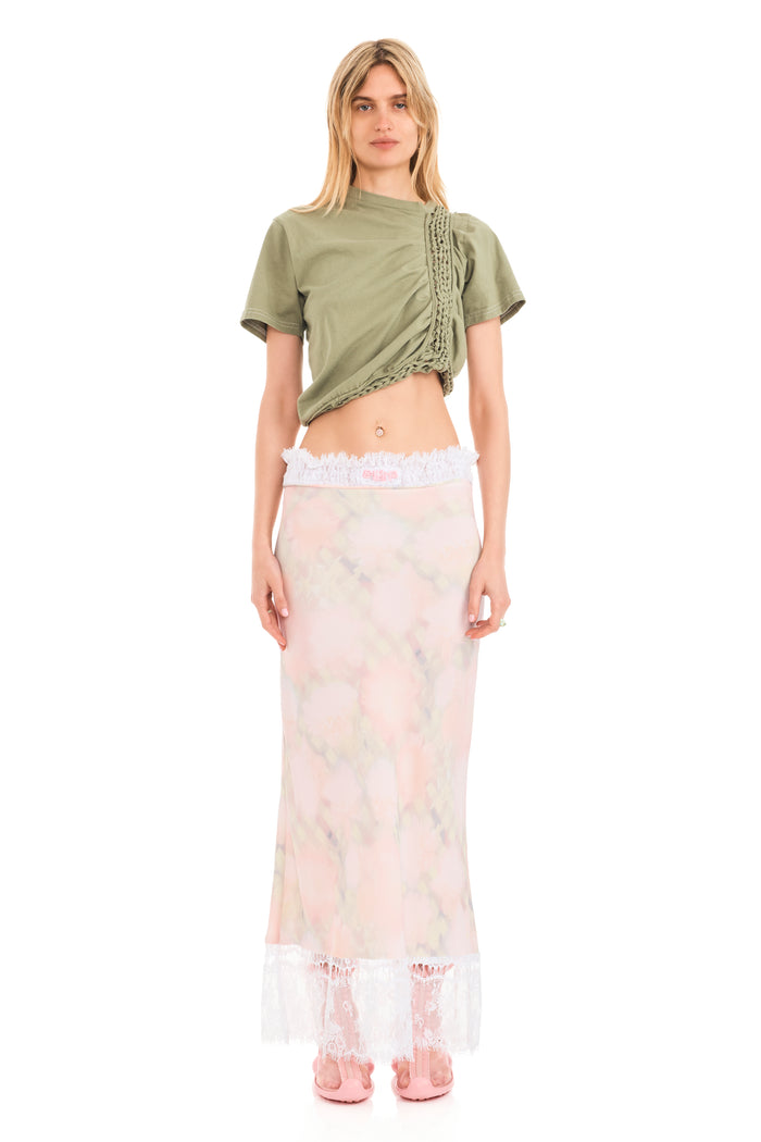 Collina Strada WASHED DAISY PLAID LACE YOD SKIRT