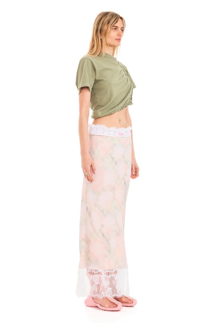 Collina Strada WASHED DAISY PLAID LACE YOD SKIRT