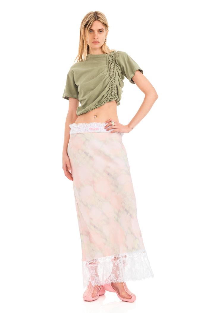 collina strada WASHED DAISY PLAID LACE YOD SKIRT