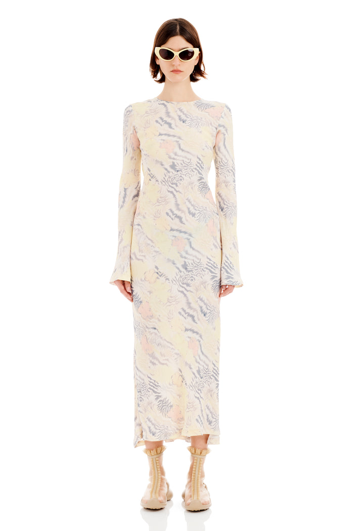 Collina Strada WASHED ZEBRA FLORAL YURI DRESS