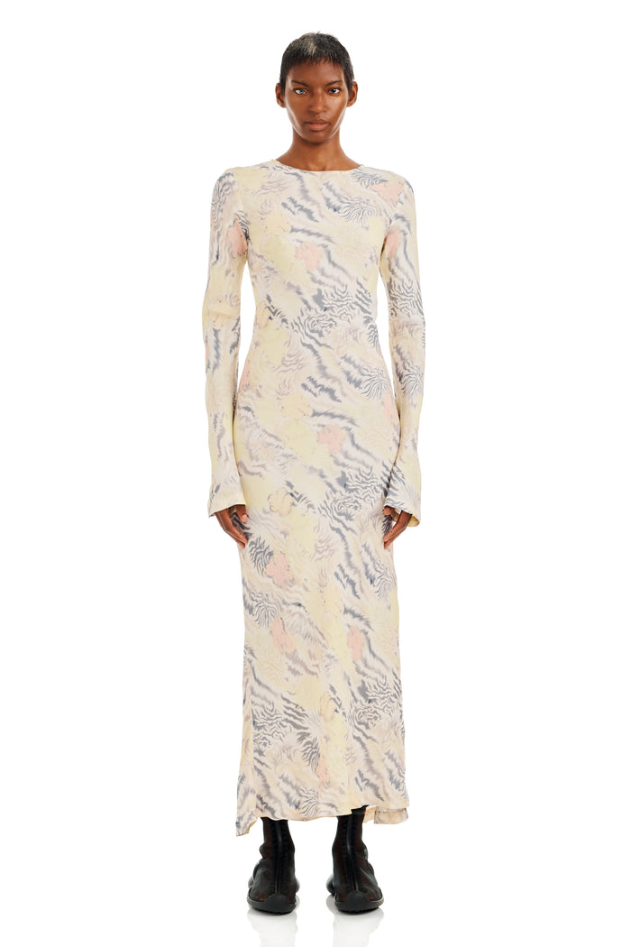 Collina Strada WASHED ZEBRA FLORAL YURI DRESS