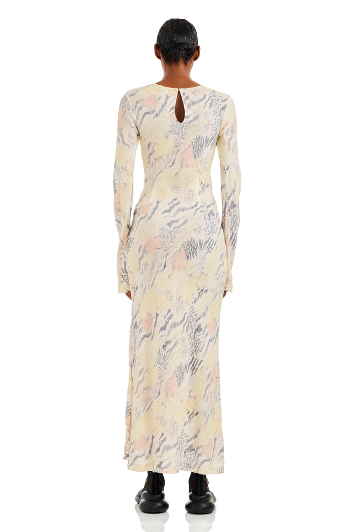 Collina Strada WASHED ZEBRA FLORAL YURI DRESS