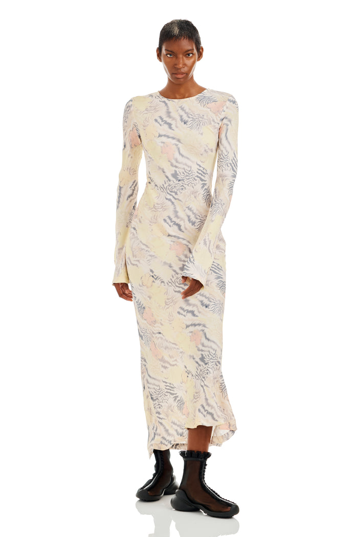 collina strada WASHED ZEBRA FLORAL YURI DRESS