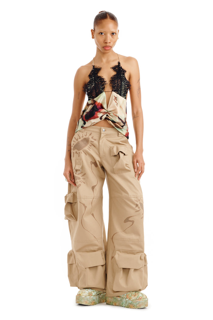 collina strada WATERCOLOR FLORAL COURT TOP MEDIUM