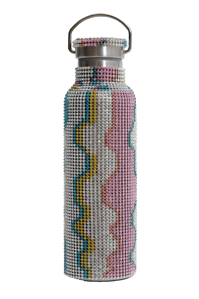 collina strada WAVY MULTI RHINESTONE WATER BOTTLE