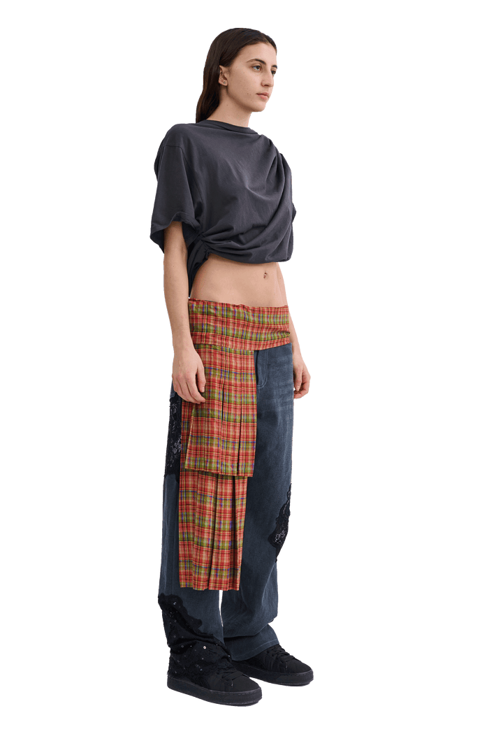 Collina Strada WORN BLACK EVA DRAPED TEE