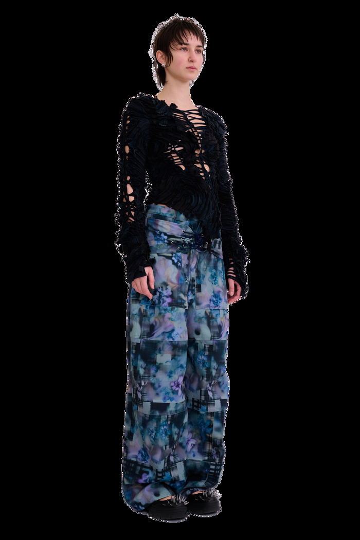 Collina Strada WORN BLACK L/S CHIRP TOP X SMALL