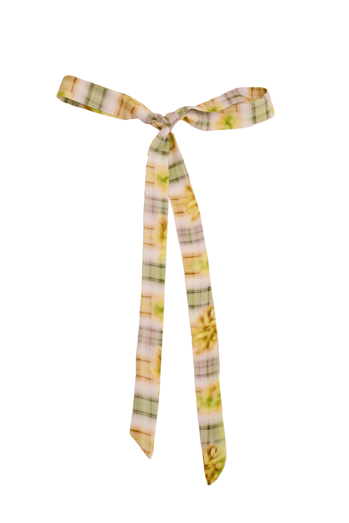 collina strada YELLOW BOXER PLAID HAIR BOW