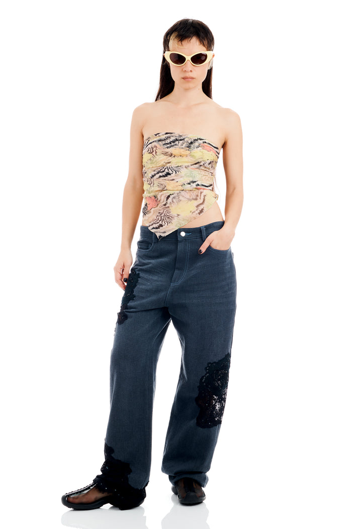 Collina Strada ZEBRA FLORAL PRINCESS FOULARD SCARF