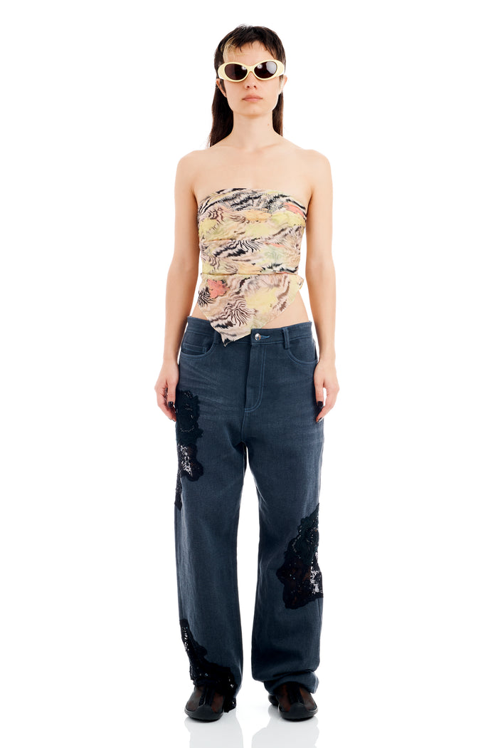 Collina Strada ZEBRA FLORAL PRINCESS FOULARD SCARF