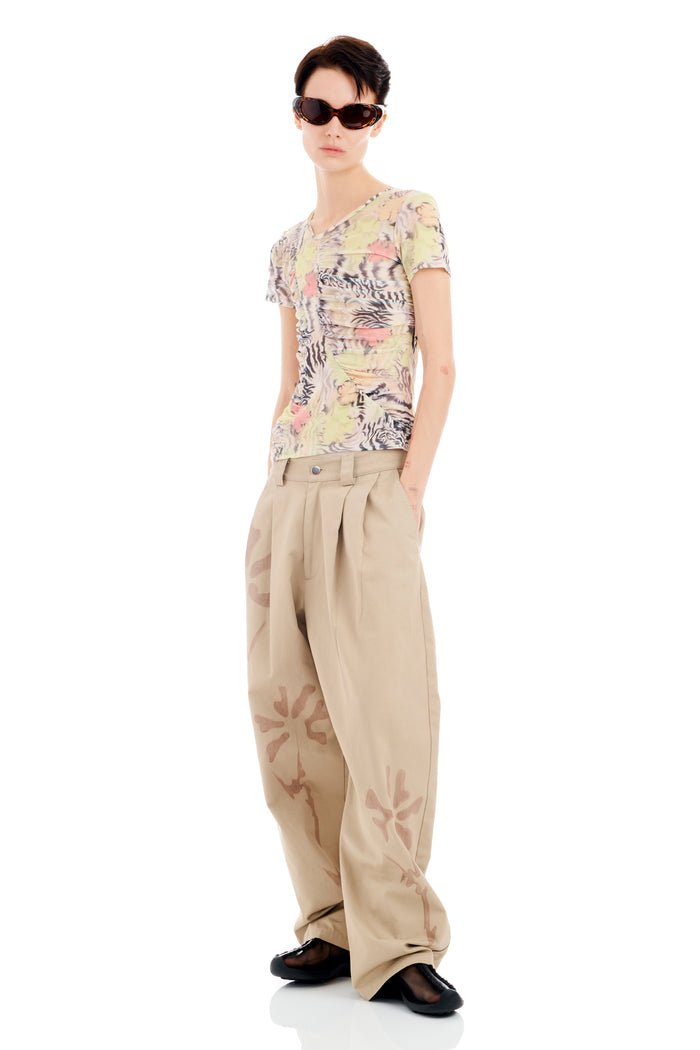 Collina Strada ZEBRA FLORAL SERPENTINE S/S TOP