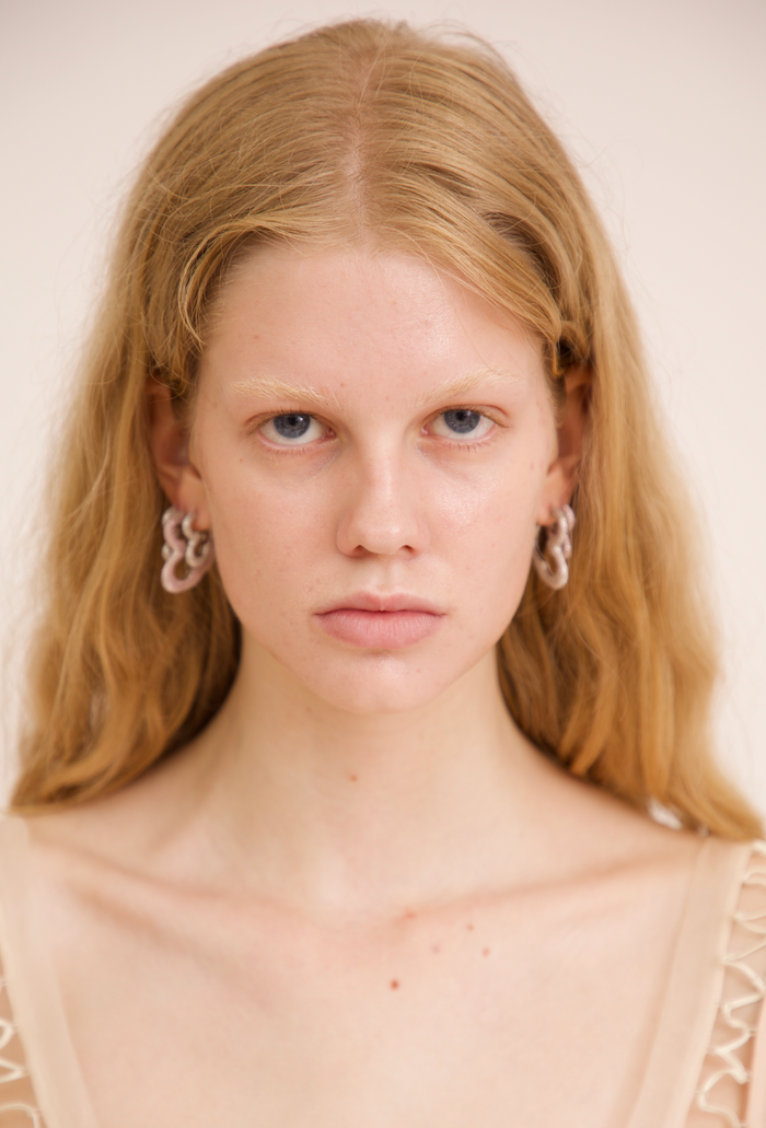 Collina Strada CRYSTAL CLEAR RHINESTONE HEART EARRINGS