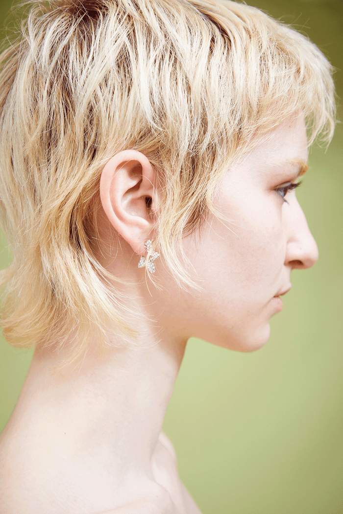 Collina Strada CRYSTAL CLEAR RHINESTONE STAR EARRINGS