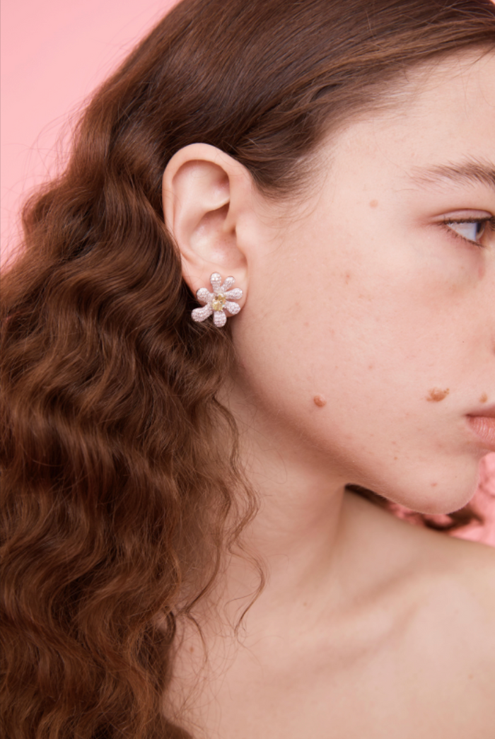 Collina Strada CRYSTAL PAVE SQUASHED BLOSSOM EARRING