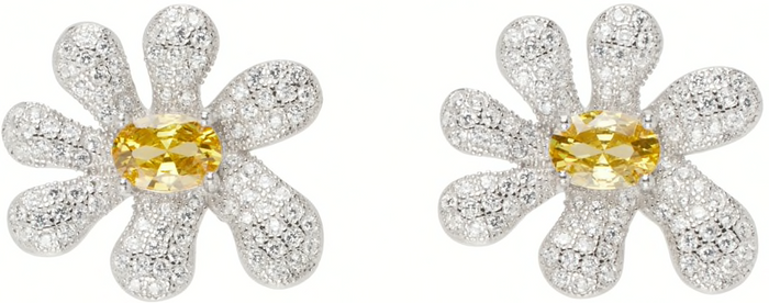 collina strada CRYSTAL PAVE SQUASHED BLOSSOM EARRING