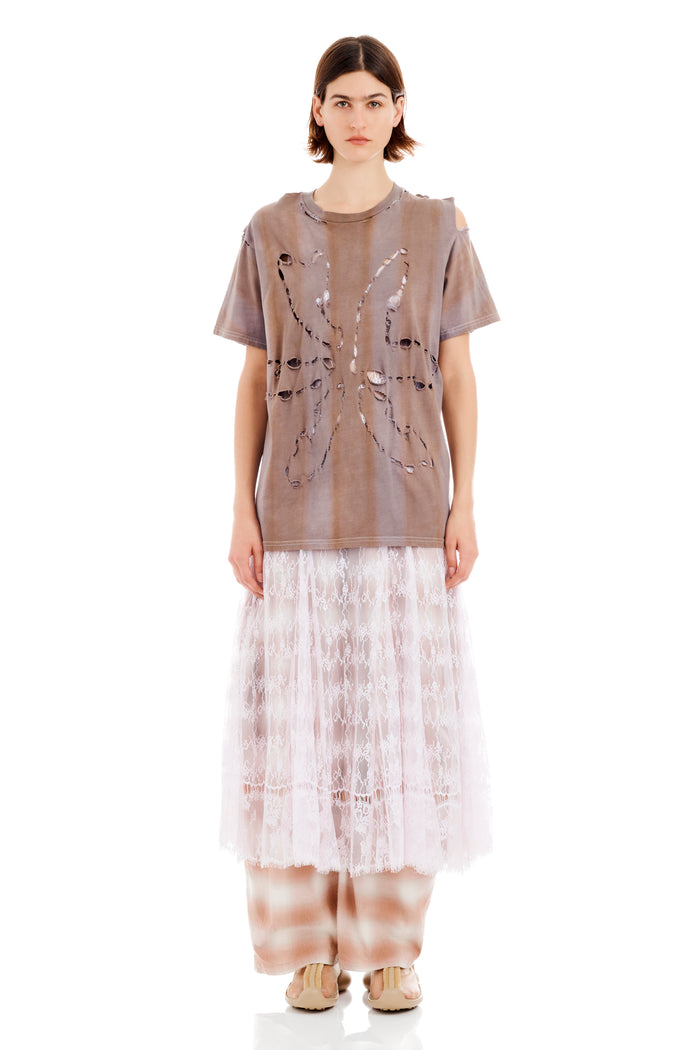 collina strada EARTH STRIPE REMNANT FLOWER TEE SMALL