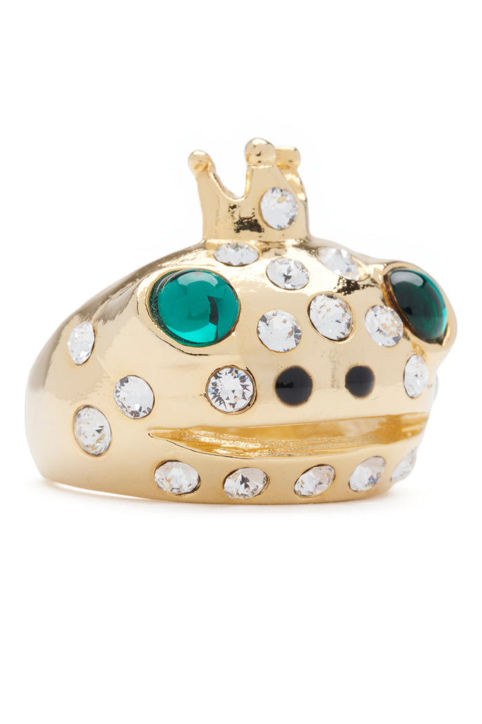 Collina Strada EMERALD GOLD FRECKLES FROG PRINCE RING