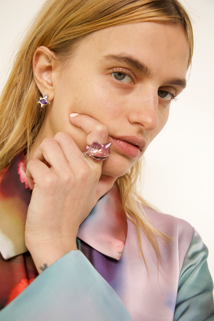 Collina Strada GLITTER PINK LILAC DRAGON BABY RING 7