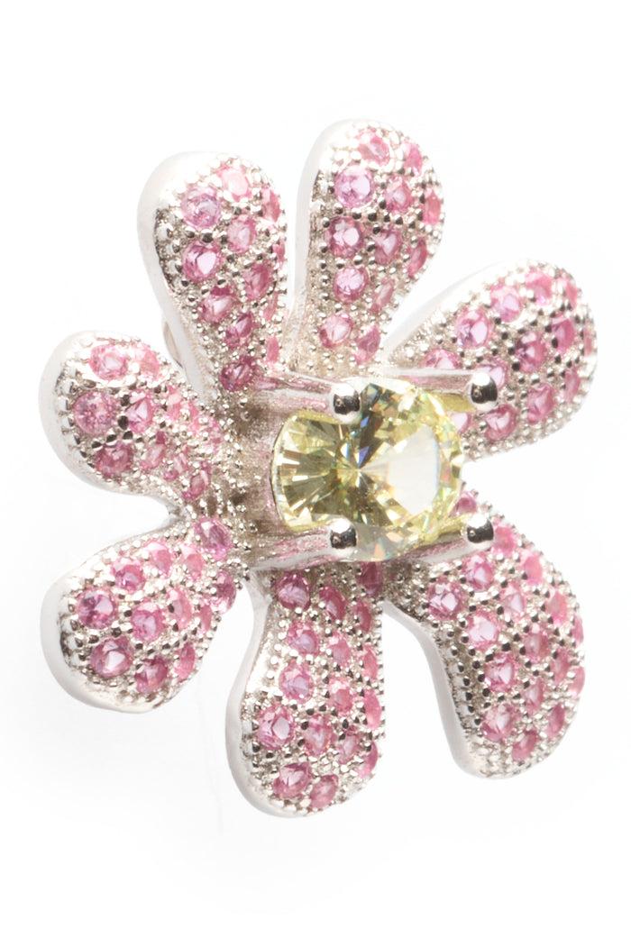 Collina Strada HOT PINK CANARY SQUASHED BLOSSOM EARRING