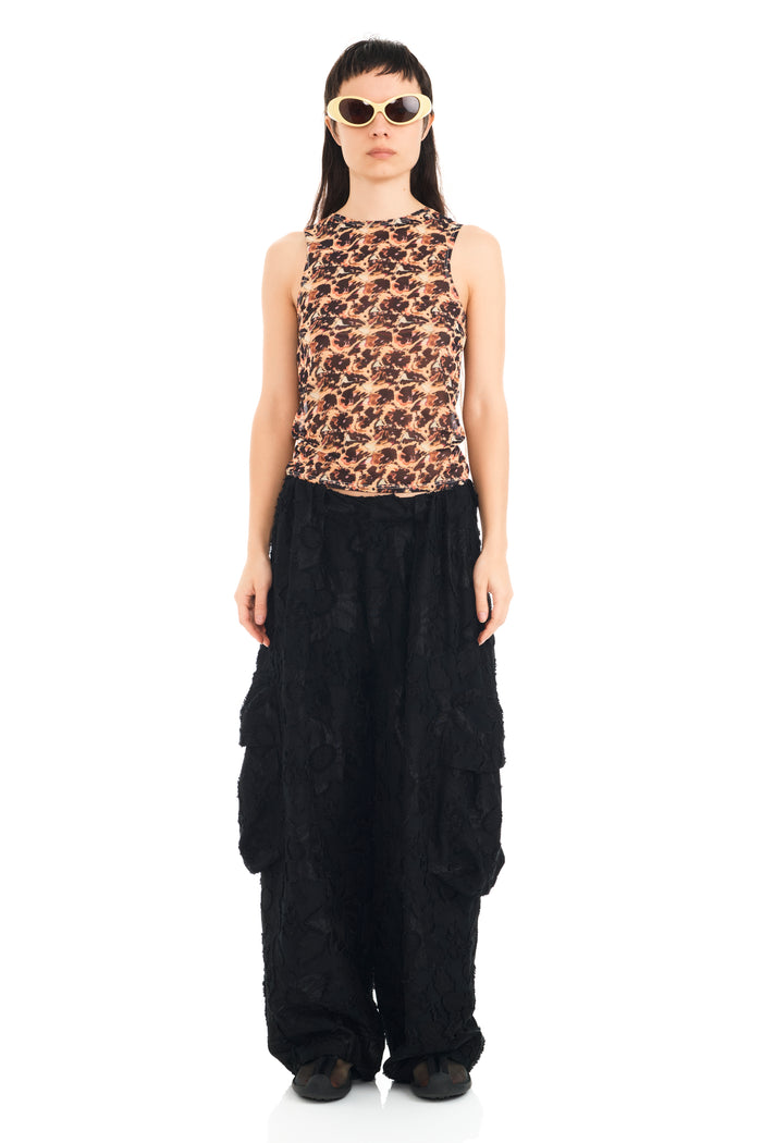 Collina Strada LEOPARD PEONY DACHI CARDIO TANK SMALL