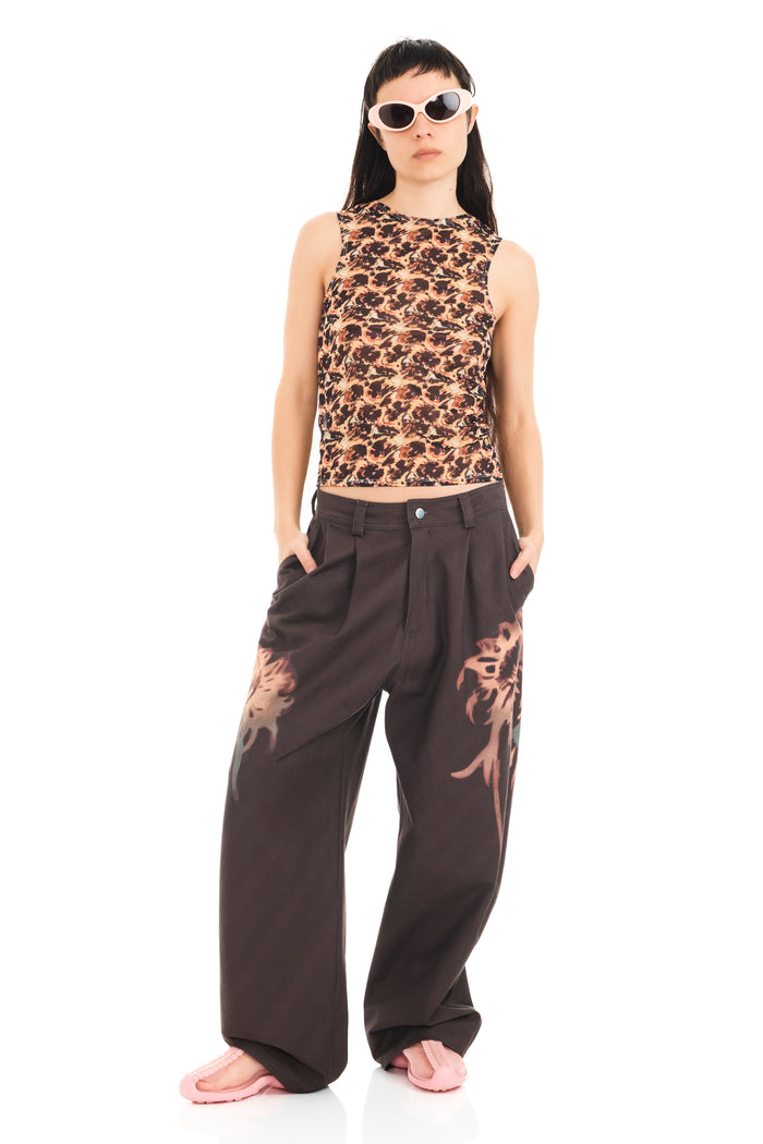 collina strada LEOPARD PEONY DACHI CARDIO TANK SMALL