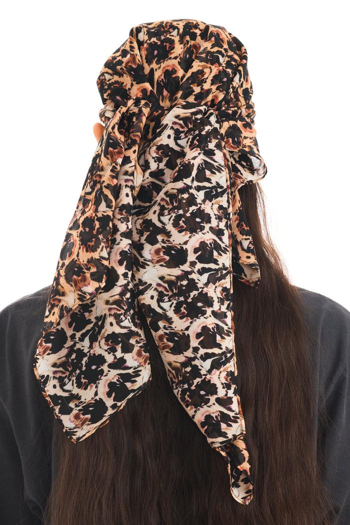 Collina Strada LEOPARD PEONY PRINCESS FOULARD SCARF