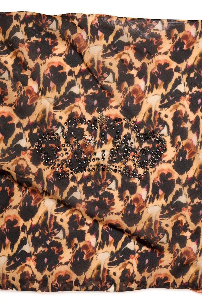 Collina Strada LEOPARD PEONY PRINCESS FOULARD SCARF