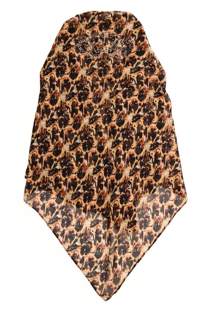 Collina Strada LEOPARD PEONY PRINCESS FOULARD SCARF