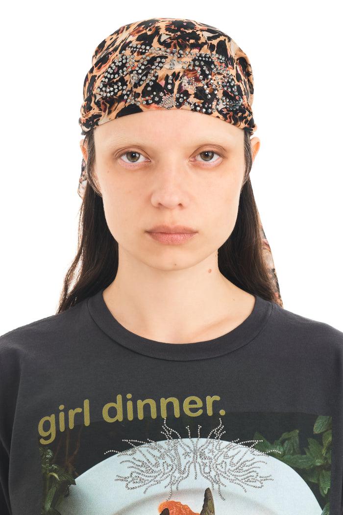 collina strada LEOPARD PEONY PRINCESS FOULARD SCARF