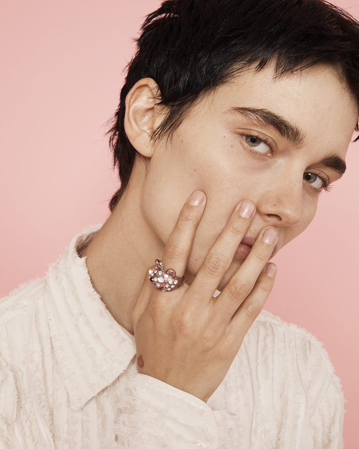 Collina Strada LIGHT PINK FRECKLES PRINCESS BEAR RING