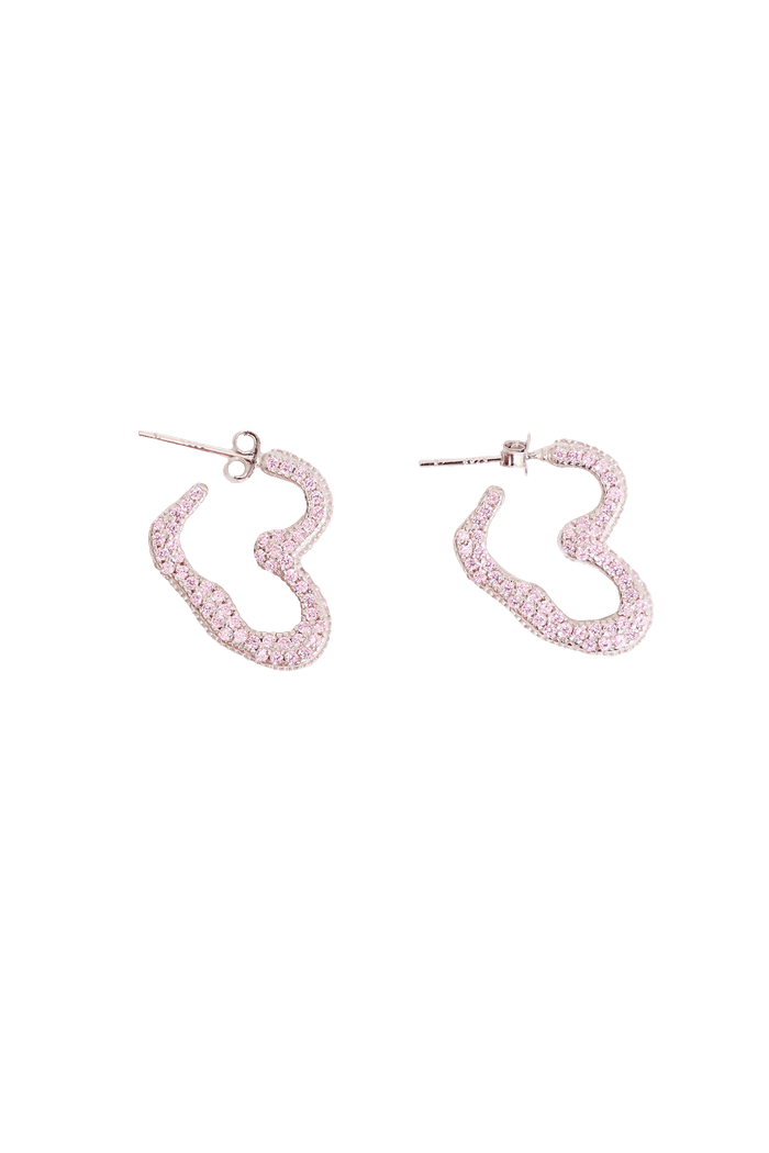 collina strada LIGHT PINK RHINESTONE HEART EARRINGS