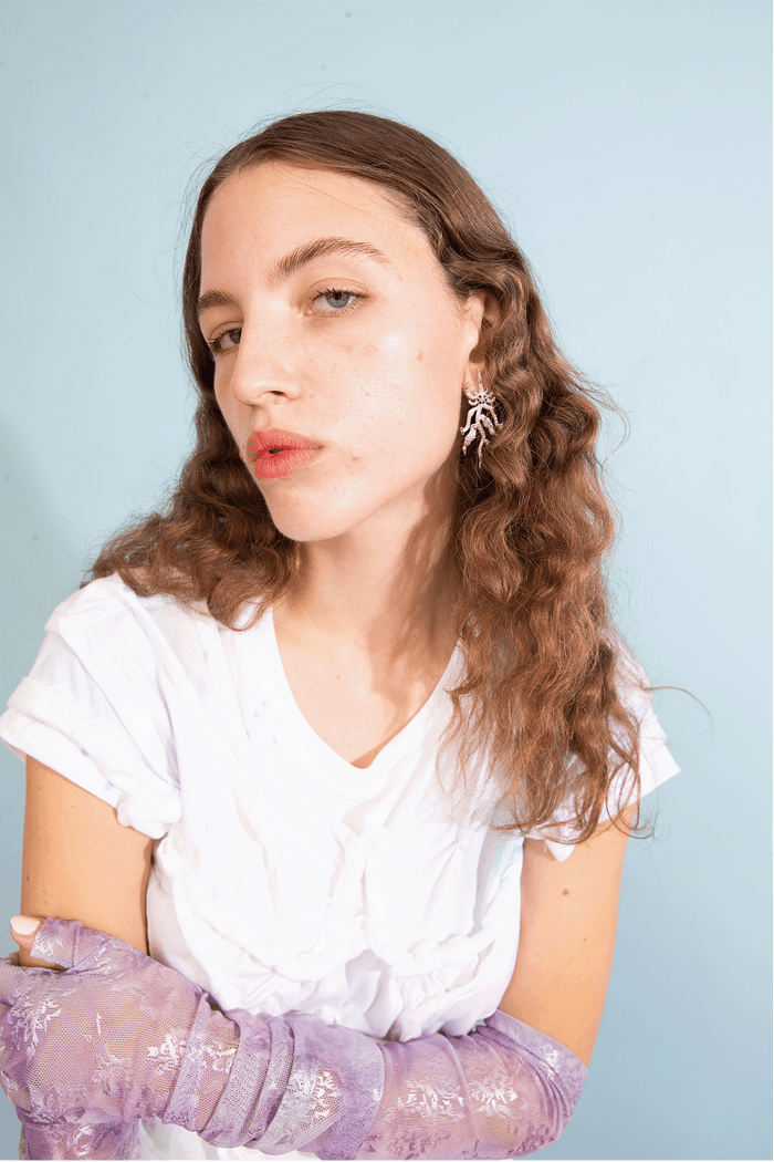 Collina Strada LIGHT ROSE SPIKE MONSTER MIX EARRING