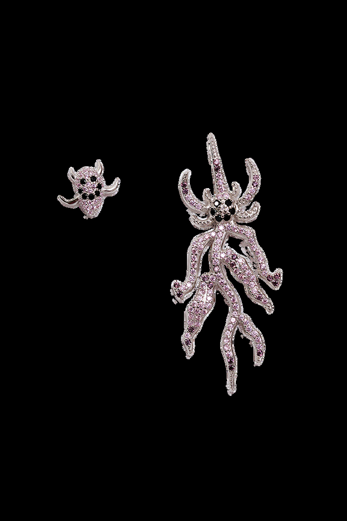 collina strada LIGHT ROSE SPIKE MONSTER MIX EARRING
