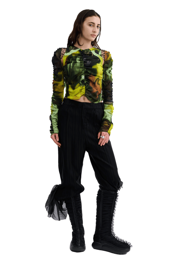 Collina Strada MELTING BLOOM GATHERED DELILAH TOP X SMALL