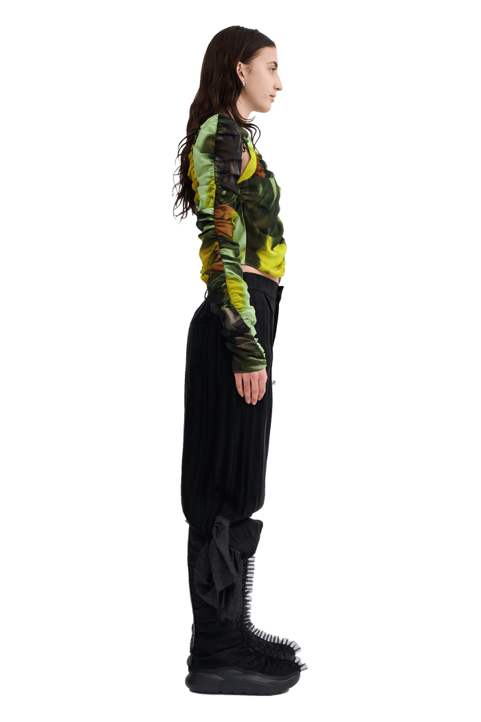 Collina Strada MELTING BLOOM GATHERED DELILAH TOP X SMALL